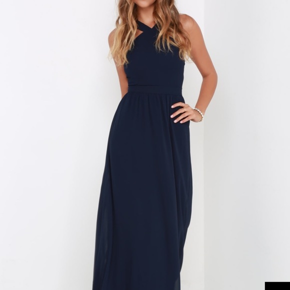 air of romance navy blue maxi dress